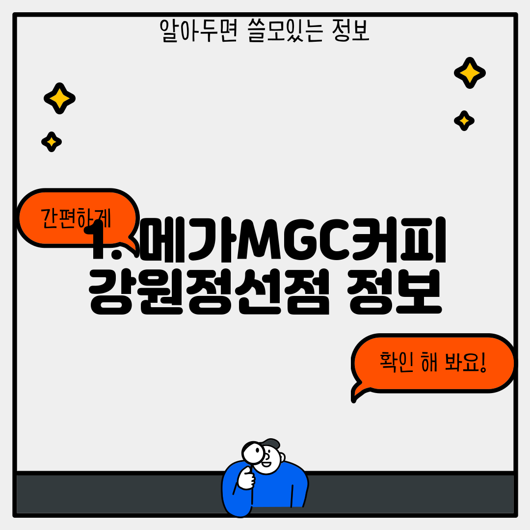 1. 메가MGC커피 강원정선점 정보