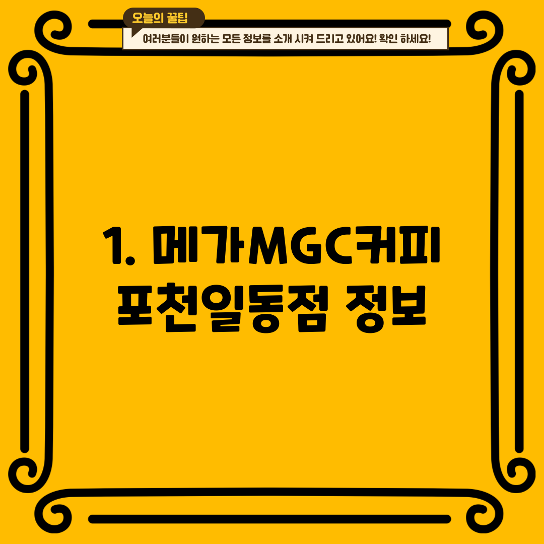 1. 메가MGC커피 포천일동점 정보