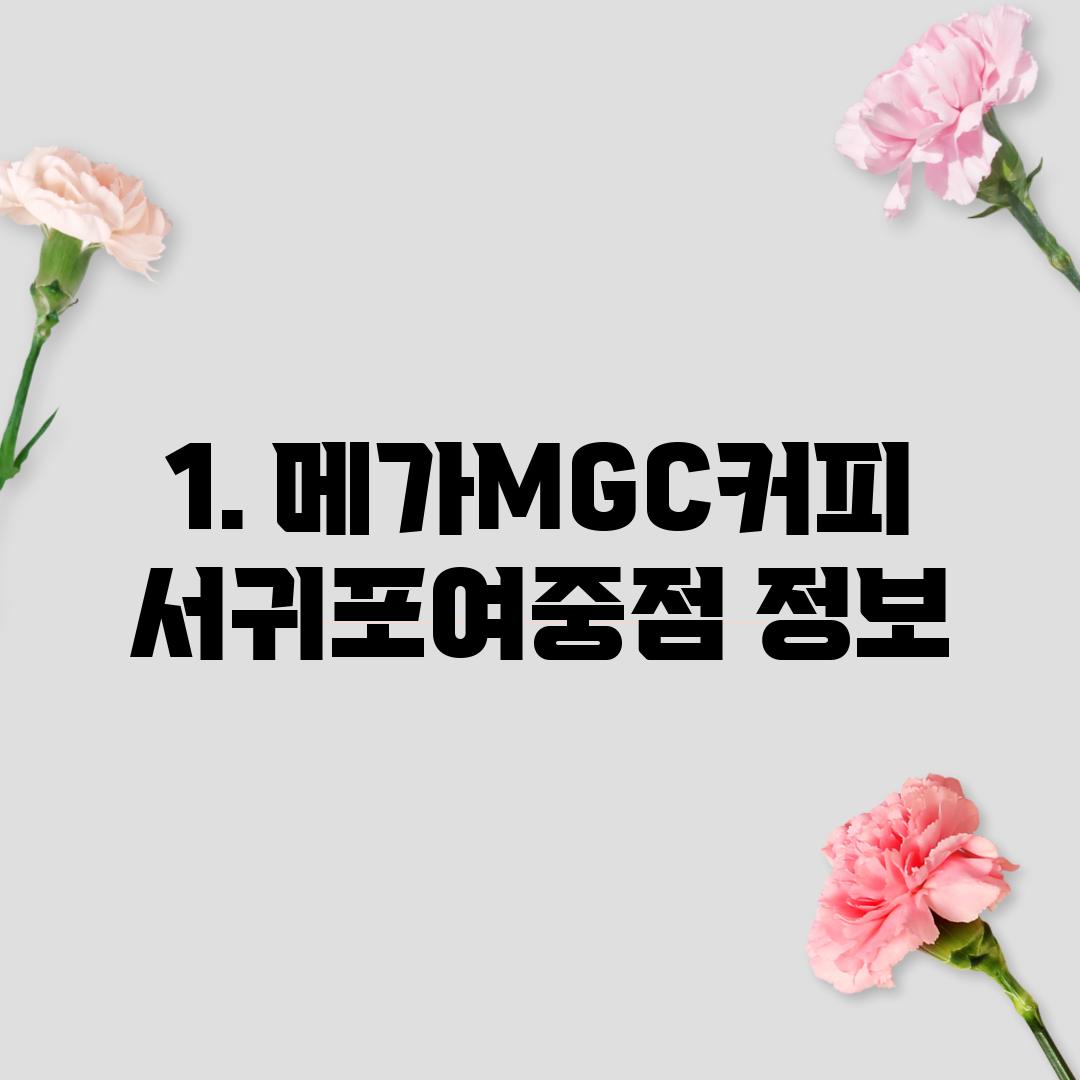 1. 메가MGC커피 서귀포여중점 정보