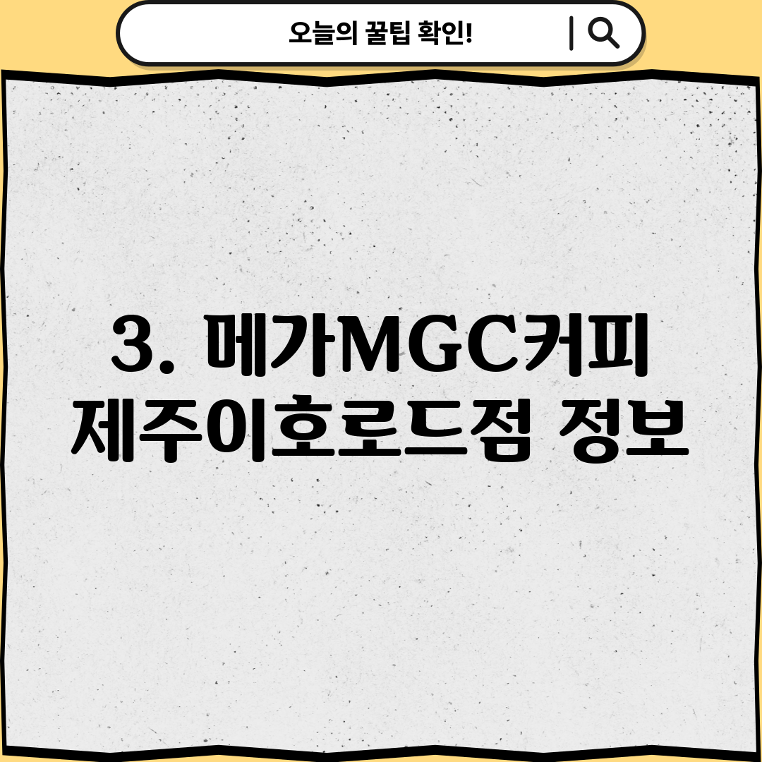 3. 메가MGC커피 제주이호로드점 정보