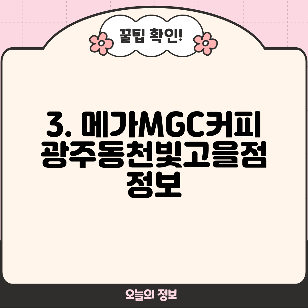 3. 메가MGC커피 광주동천빛고을점 정보