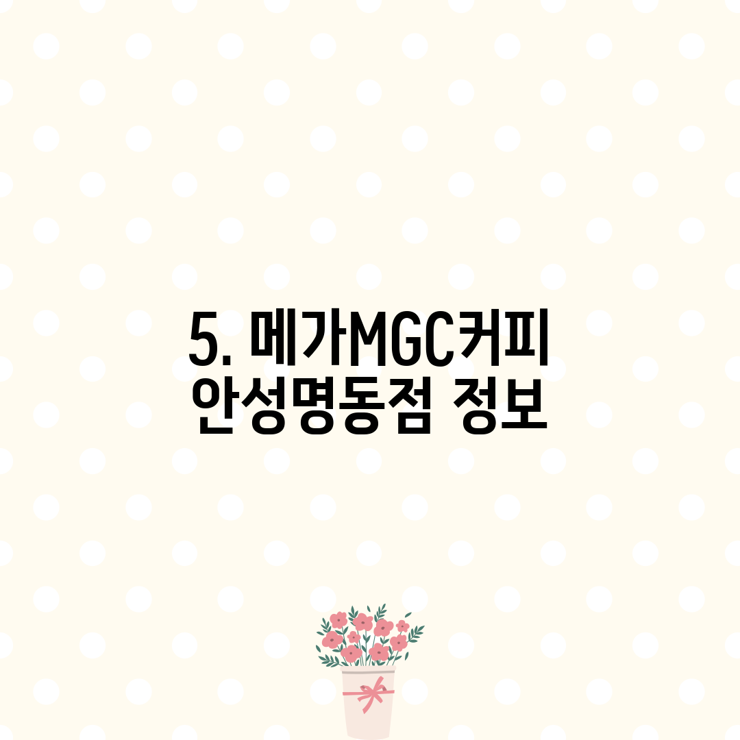 5. 메가MGC커피 안성명동점 정보