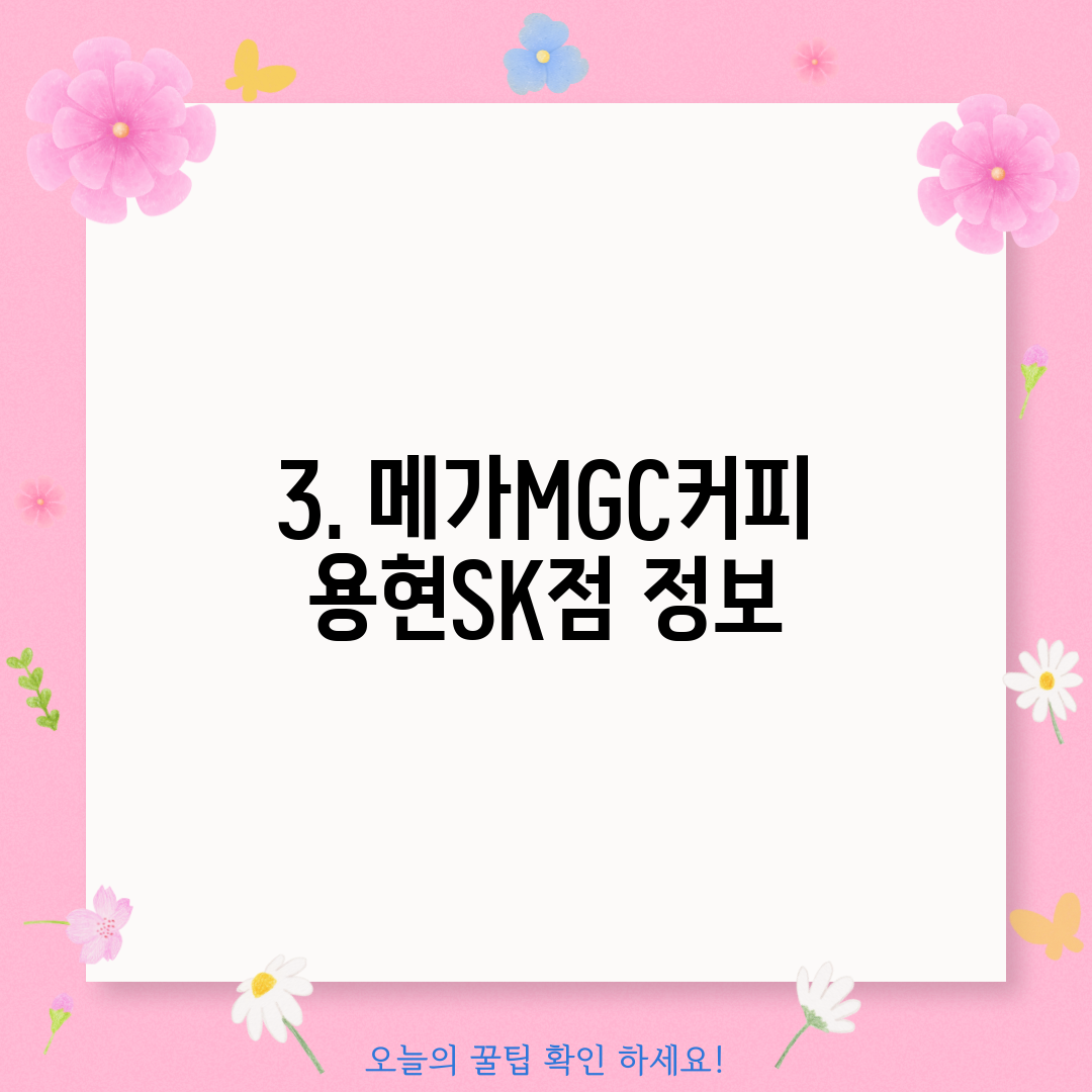 3. 메가MGC커피 용현SK점 정보