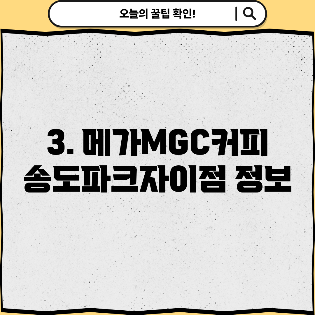 3. 메가MGC커피 송도파크자이점 정보
