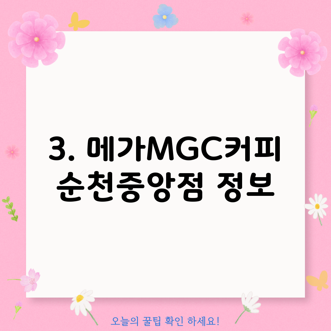 3. 메가MGC커피 순천중앙점 정보
