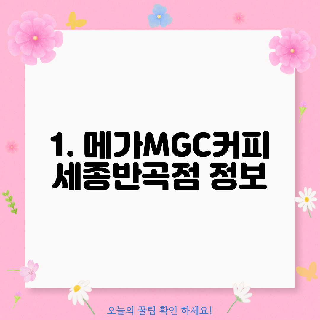 1. 메가MGC커피 세종반곡점 정보