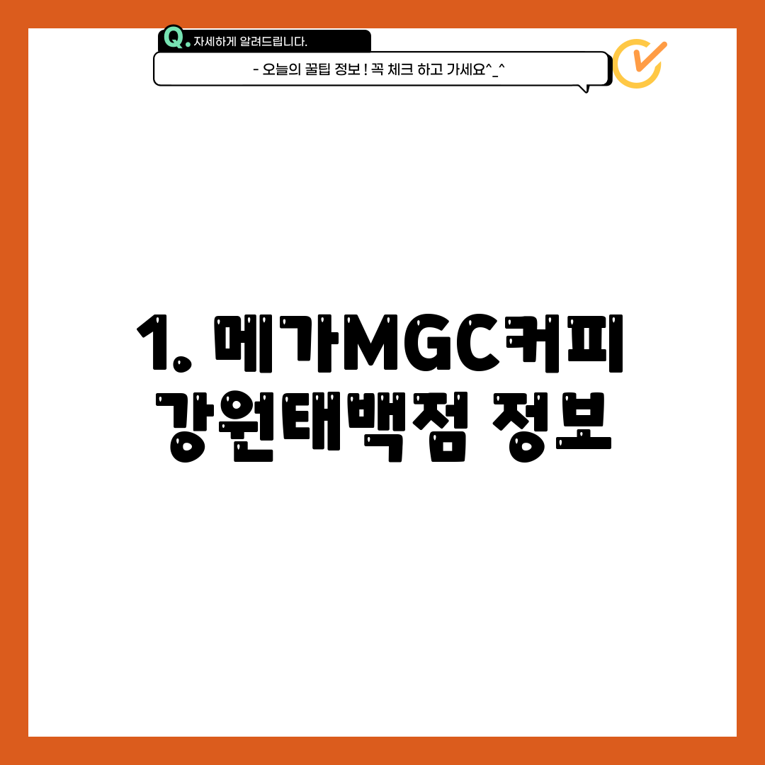 1. 메가MGC커피 강원태백점 정보