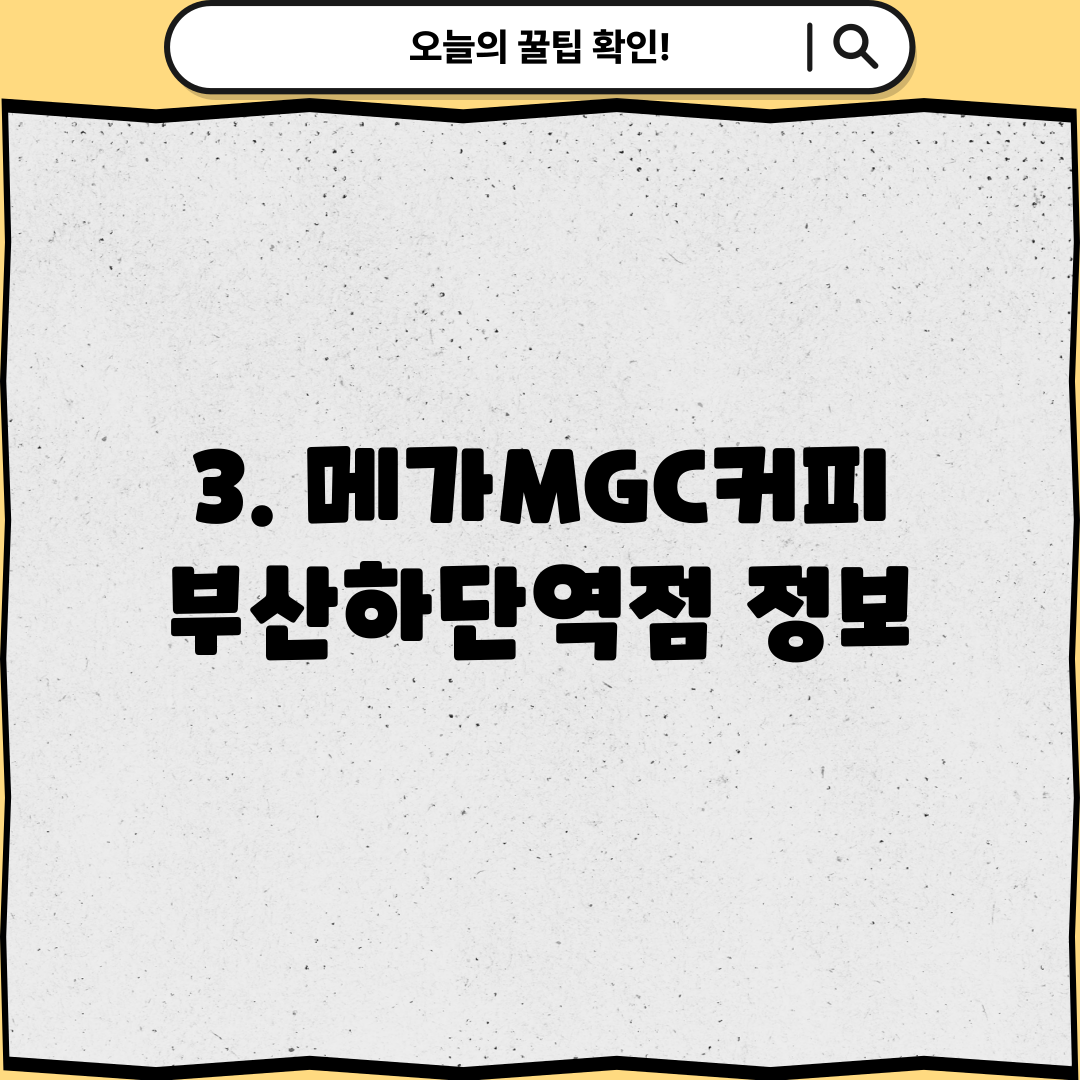 3. 메가MGC커피 부산하단역점 정보