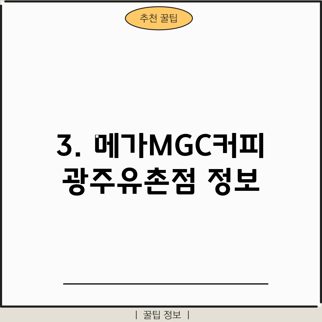 3. 메가MGC커피 광주유촌점 정보