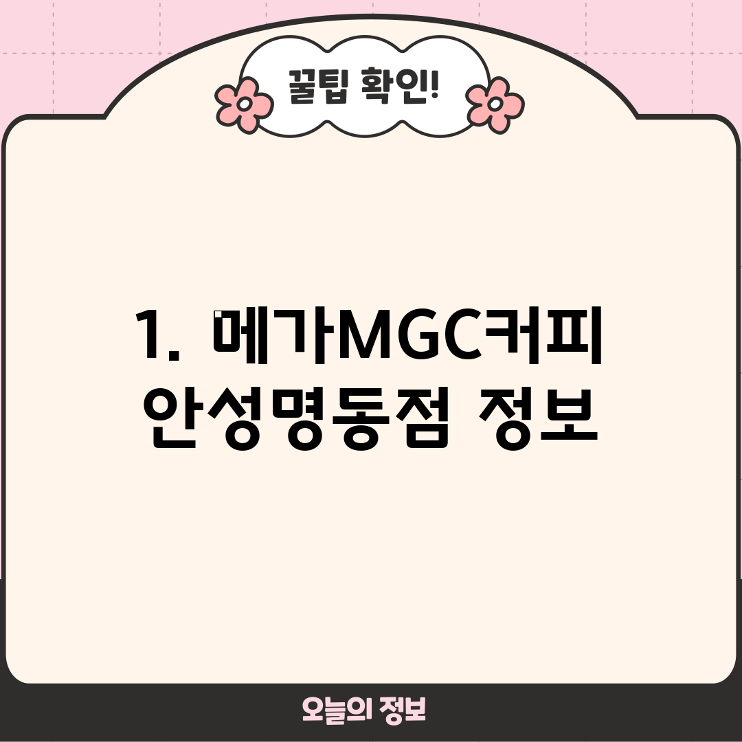 1. 메가MGC커피 안성명동점 정보
