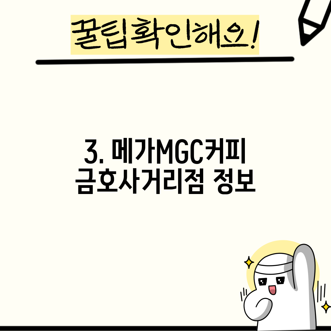 3. 메가MGC커피 금호사거리점 정보
