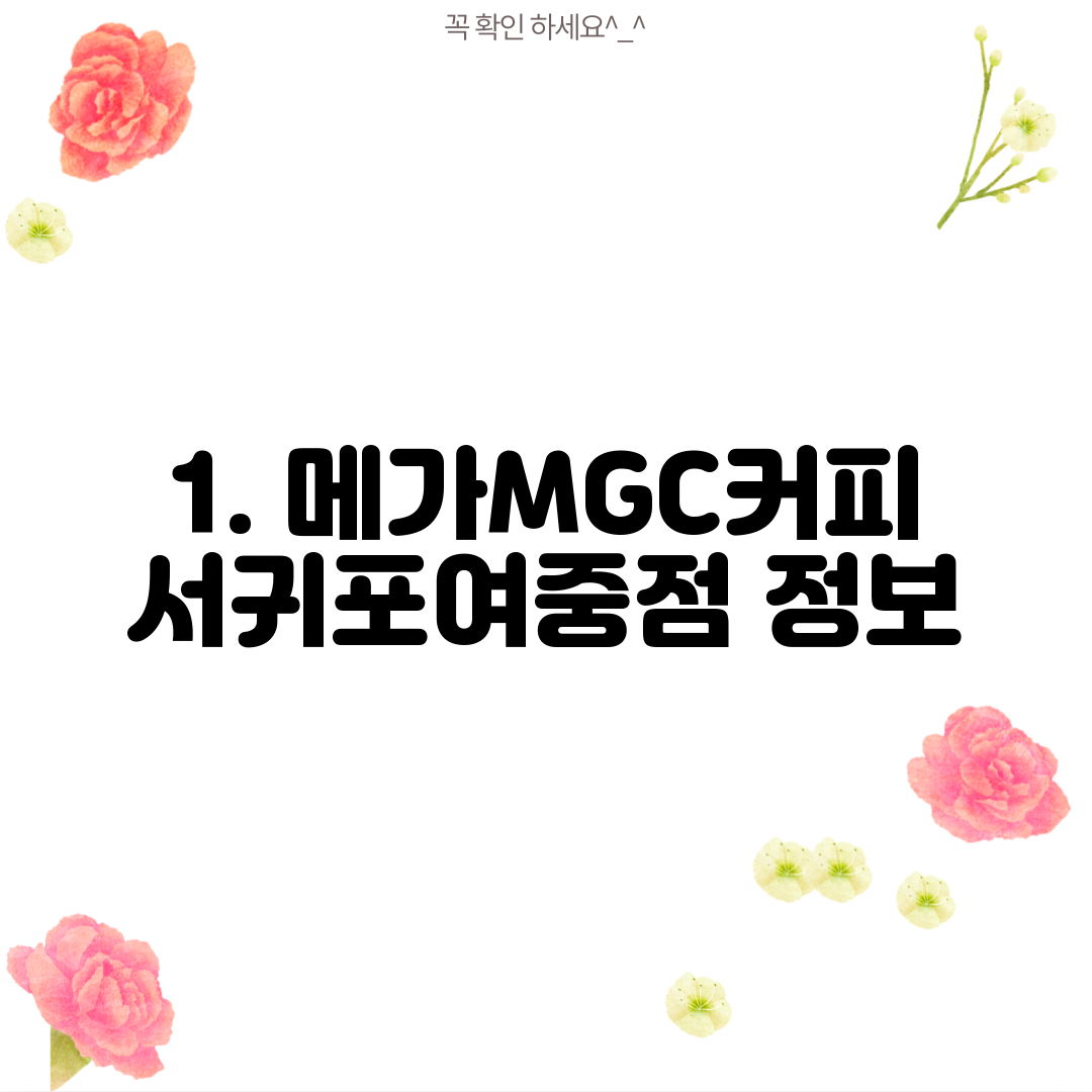 1. 메가MGC커피 서귀포여중점 정보