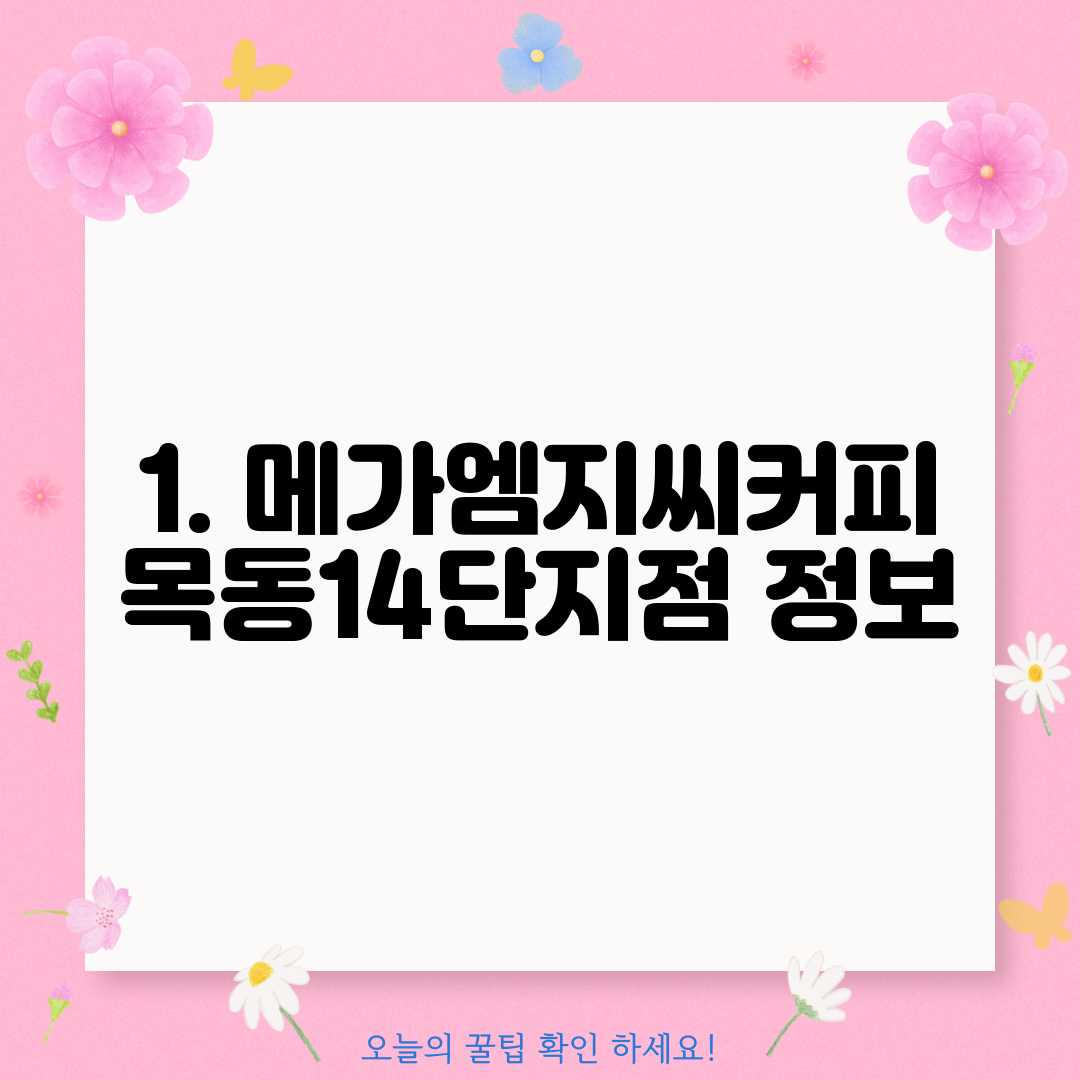 1. 메가엠지씨커피 목동14단지점 정보