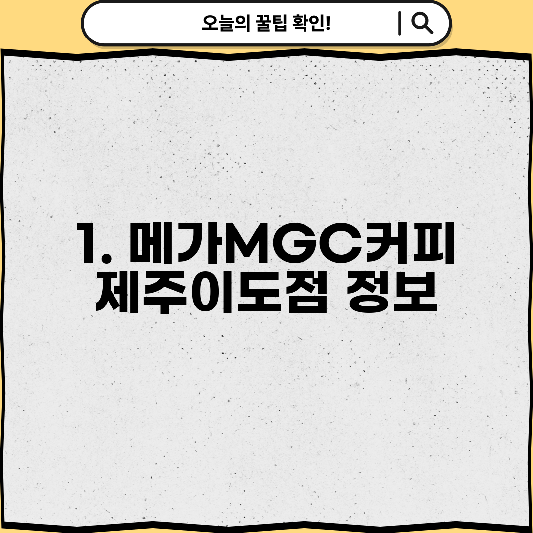 1. 메가MGC커피 제주이도점 정보