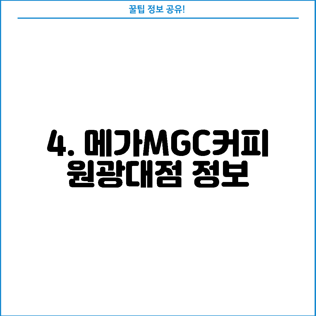 4. 메가MGC커피 원광대점 정보