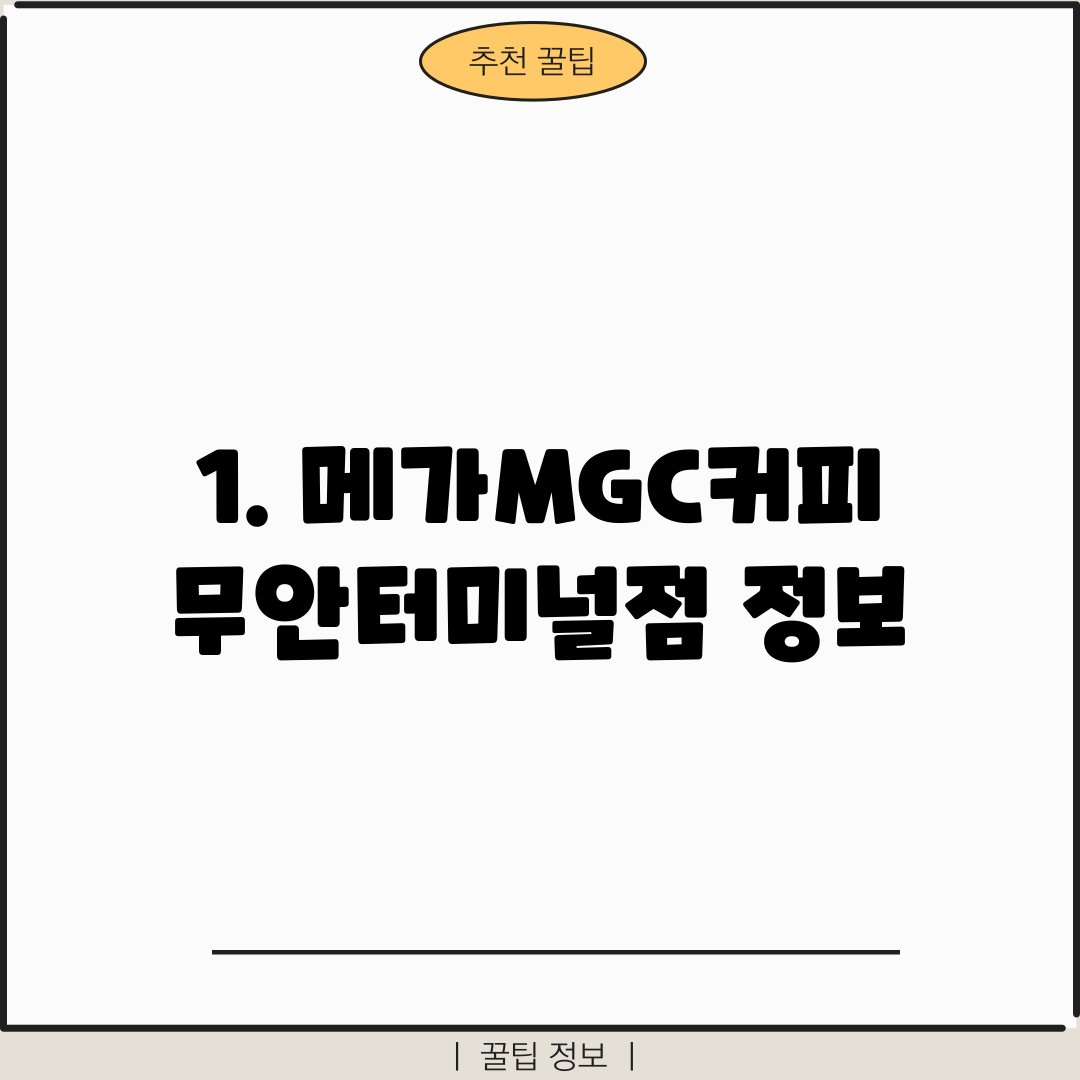 1. 메가MGC커피 무안터미널점 정보
