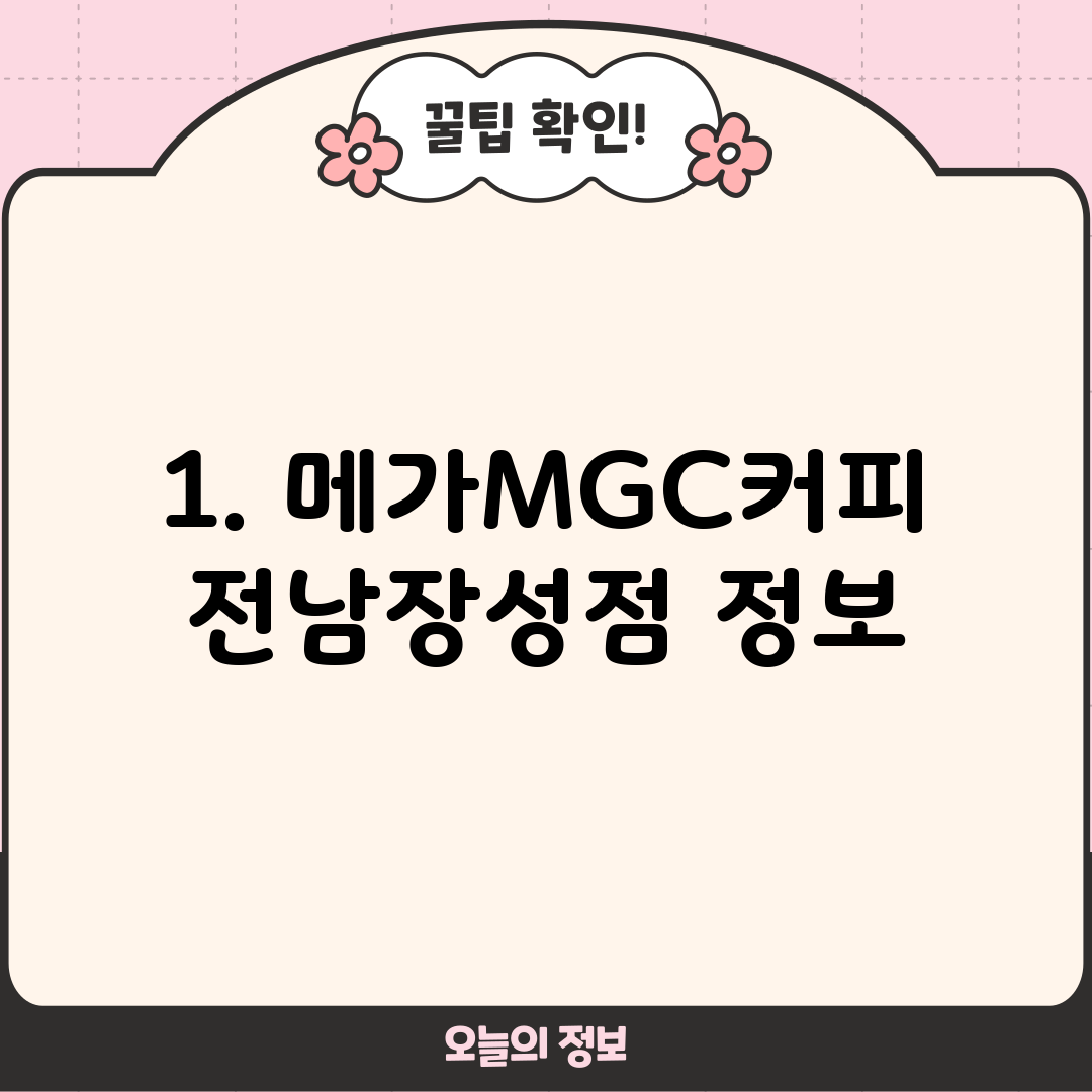 1. 메가MGC커피 전남장성점 정보