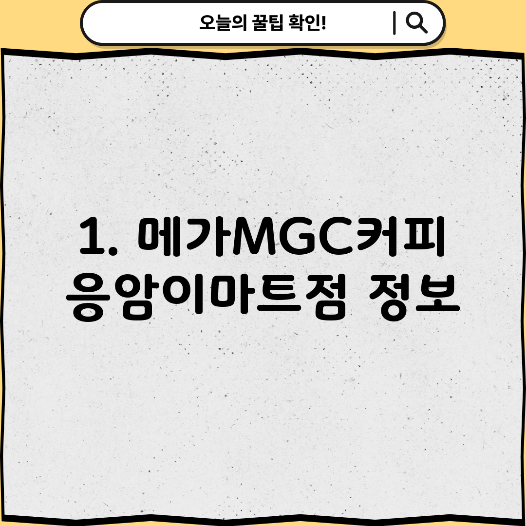 1. 메가MGC커피 응암이마트점 정보