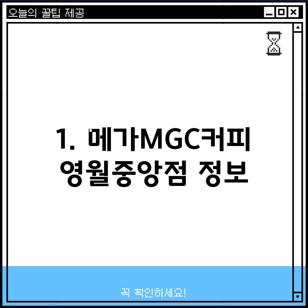 1. 메가MGC커피 영월중앙점 정보