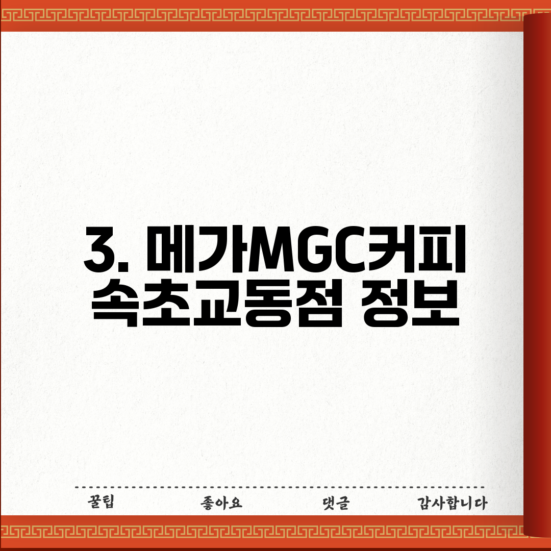 3. 메가MGC커피 속초교동점 정보