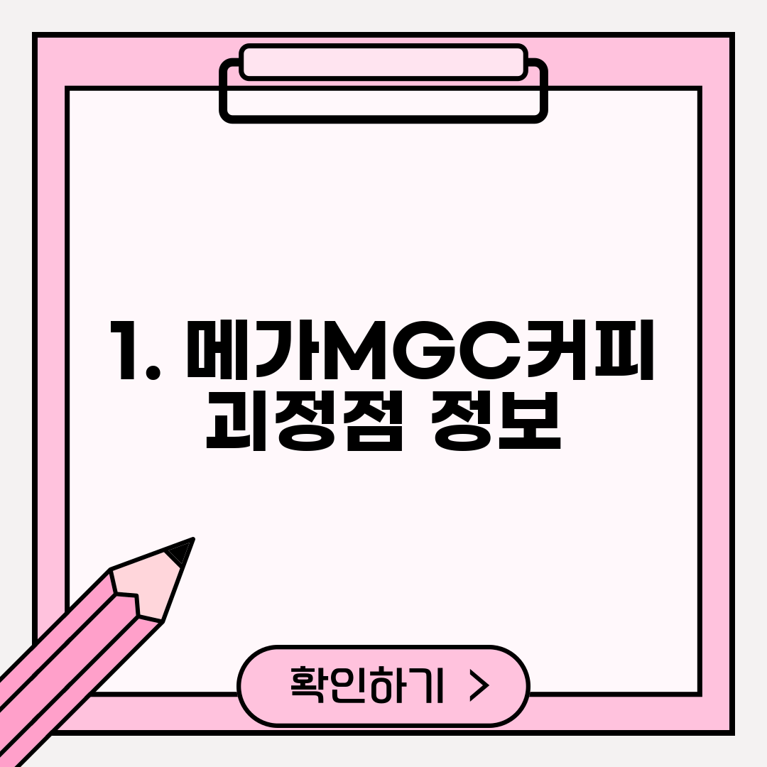 1. 메가MGC커피 괴정점 정보