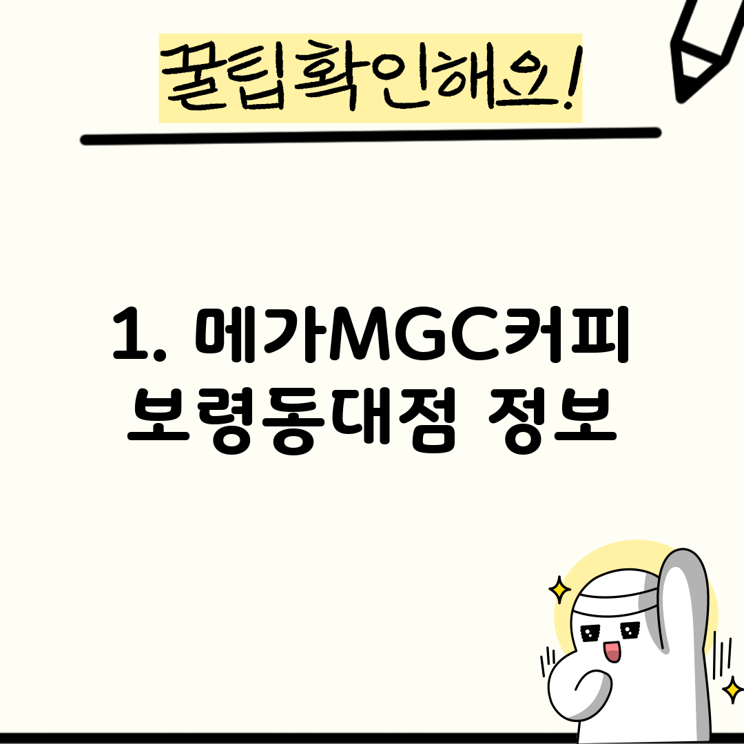1. 메가MGC커피 보령동대점 정보
