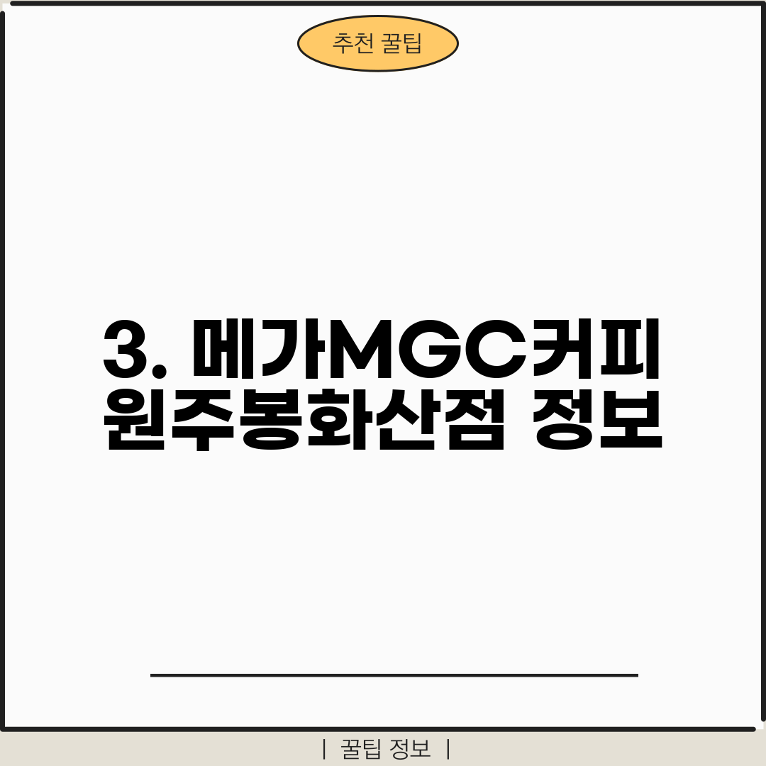 3. 메가MGC커피 원주봉화산점 정보