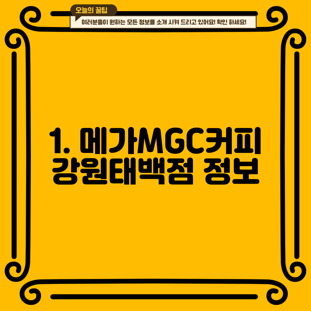 1. 메가MGC커피 강원태백점 정보