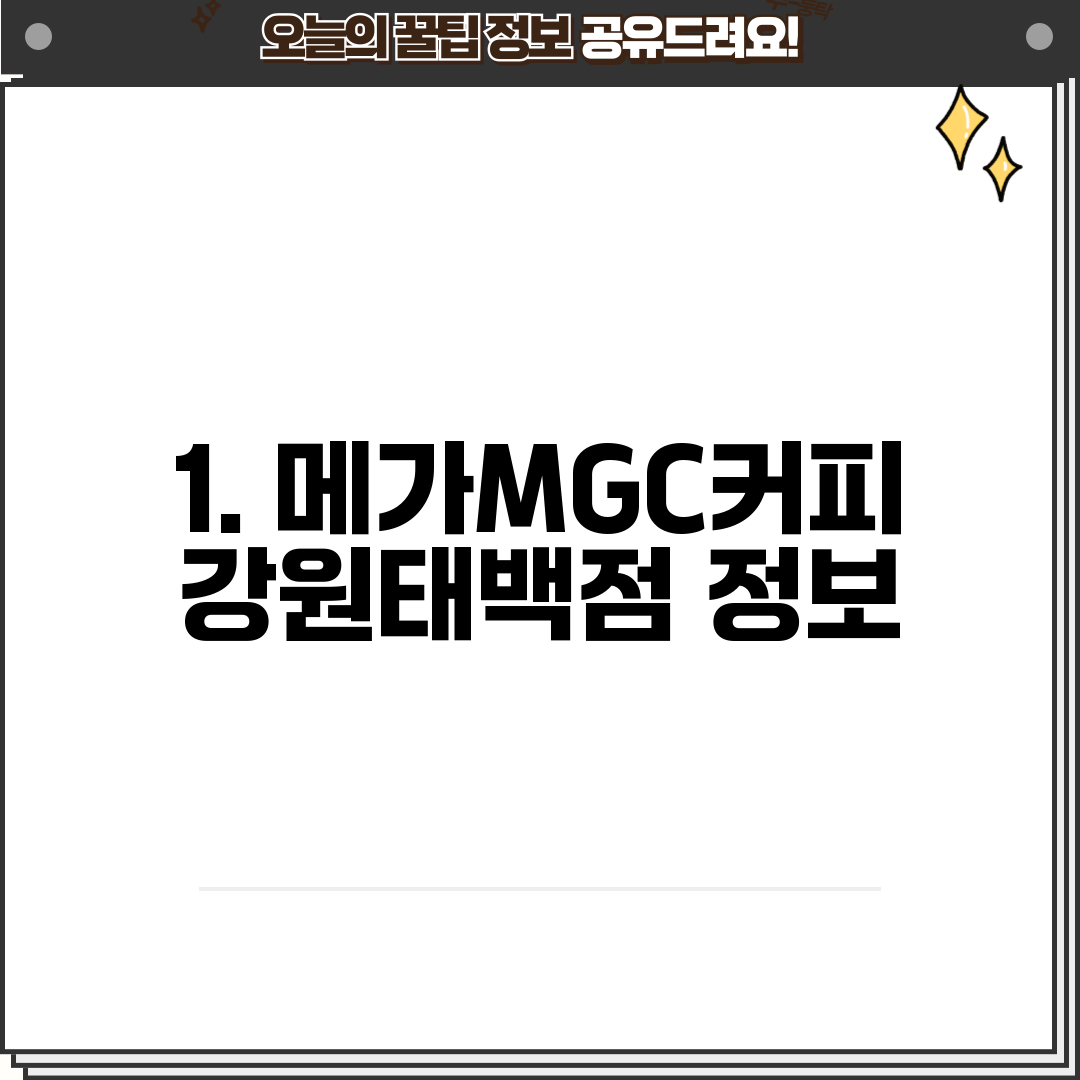1. 메가MGC커피 강원태백점 정보