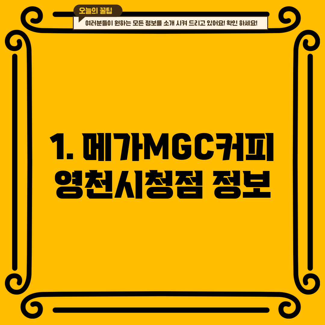 1. 메가MGC커피 영천시청점 정보