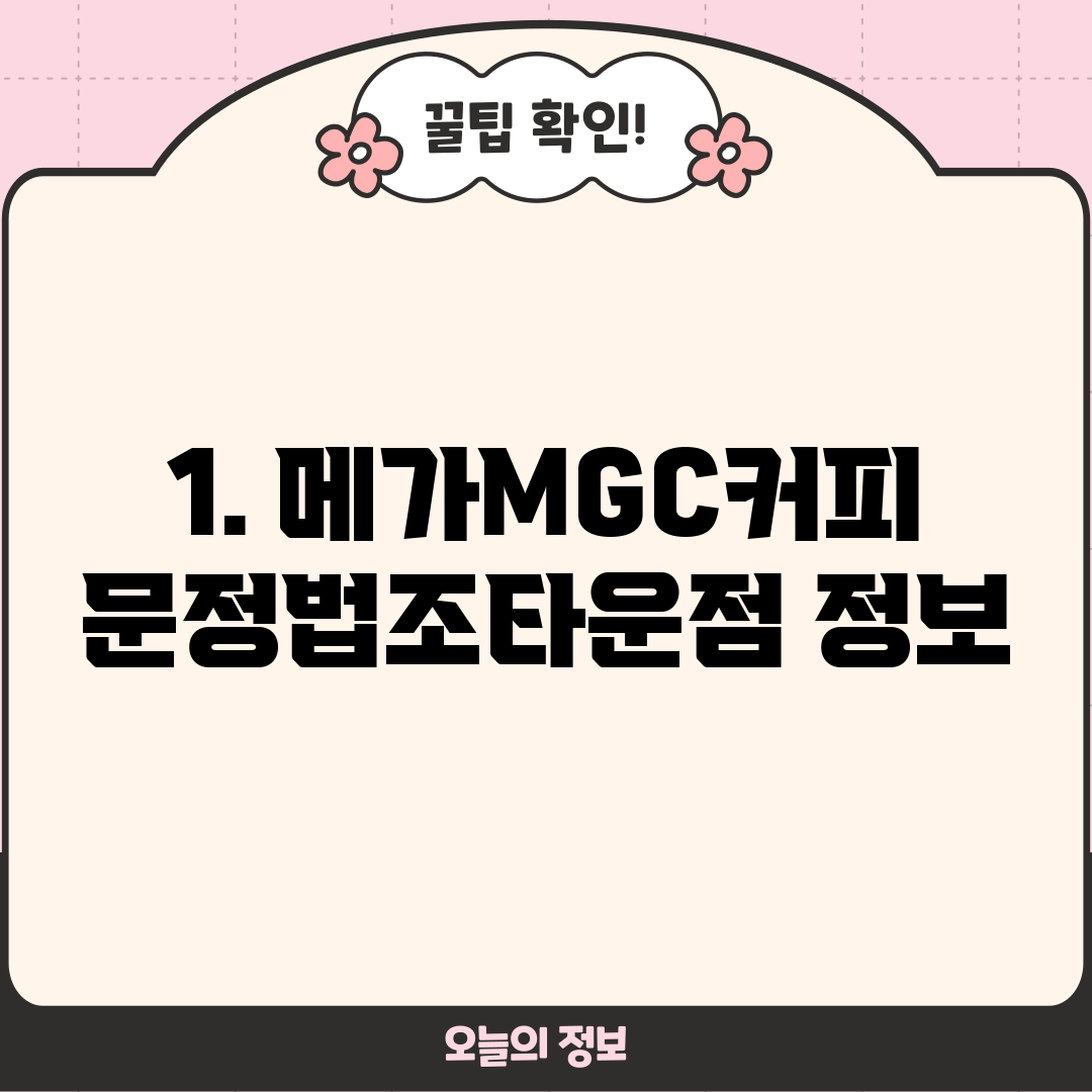 1. 메가MGC커피 문정법조타운점 정보
