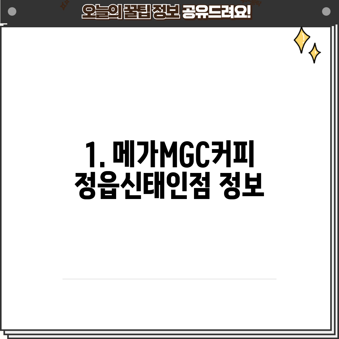 1. 메가MGC커피 정읍신태인점 정보
