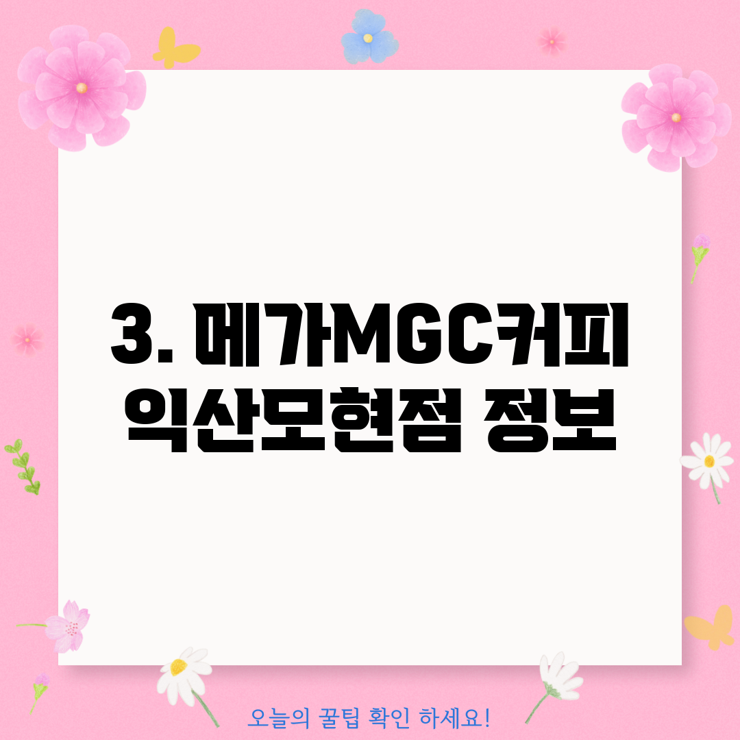 3. 메가MGC커피 익산모현점 정보