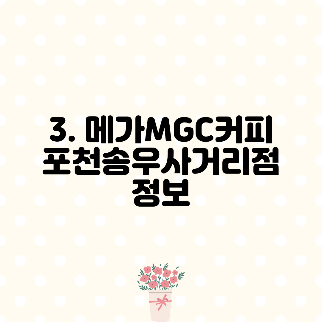 3. 메가MGC커피 포천송우사거리점 정보