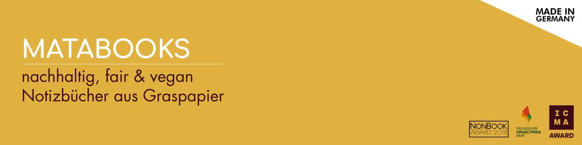 Matabooks - Nachhaltige Produkte aus Graspapier Header Bild