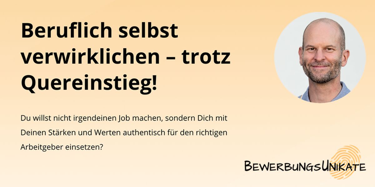 Online-Kurs: Erfolgreich bewerben als Quereinsteiger*in Header Bild