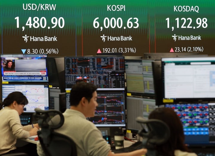 ‘장중 6000피 터치’ 코스피, 5967.75 상승 마감…코스닥도 올라