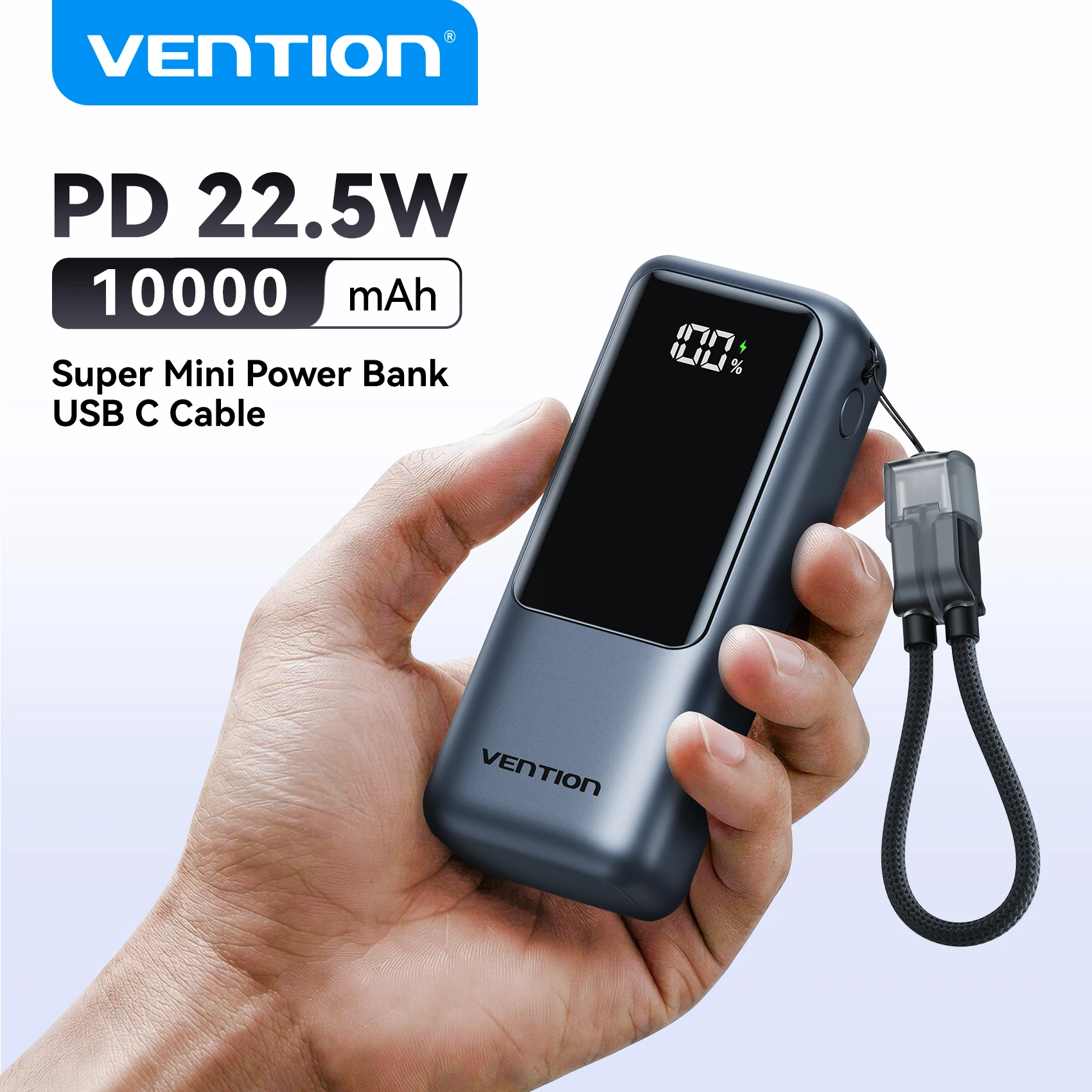 벤션 10000mAh 미니 보조배터리 22.5w 휴대용 충전기 내장 USB C 케이블 PD 뽐뿌알리미 11:01:01 358 벤션 10000mAh 미니 보조배터리 22.5w 휴대용 충전기 내장 USB C 케이블 PD 이미지컷 5