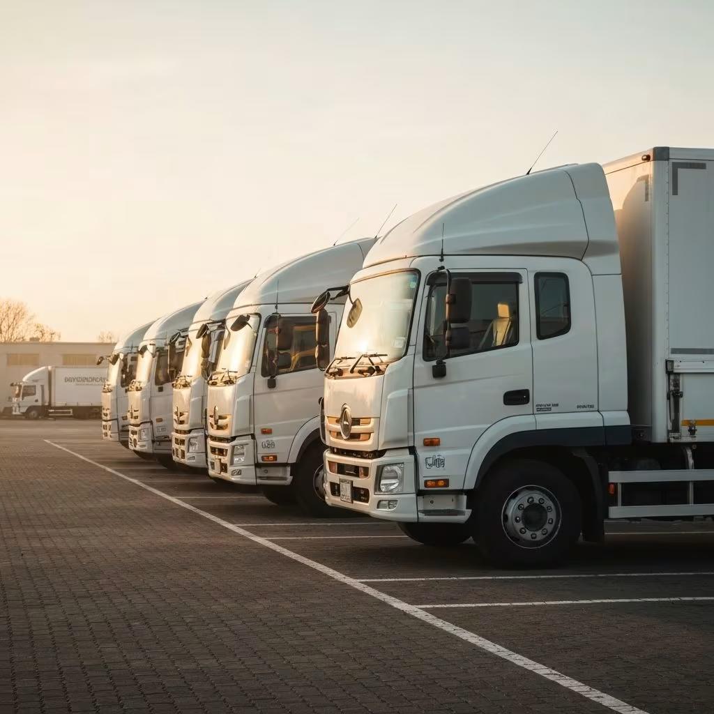 Fleet of delivery trucks
