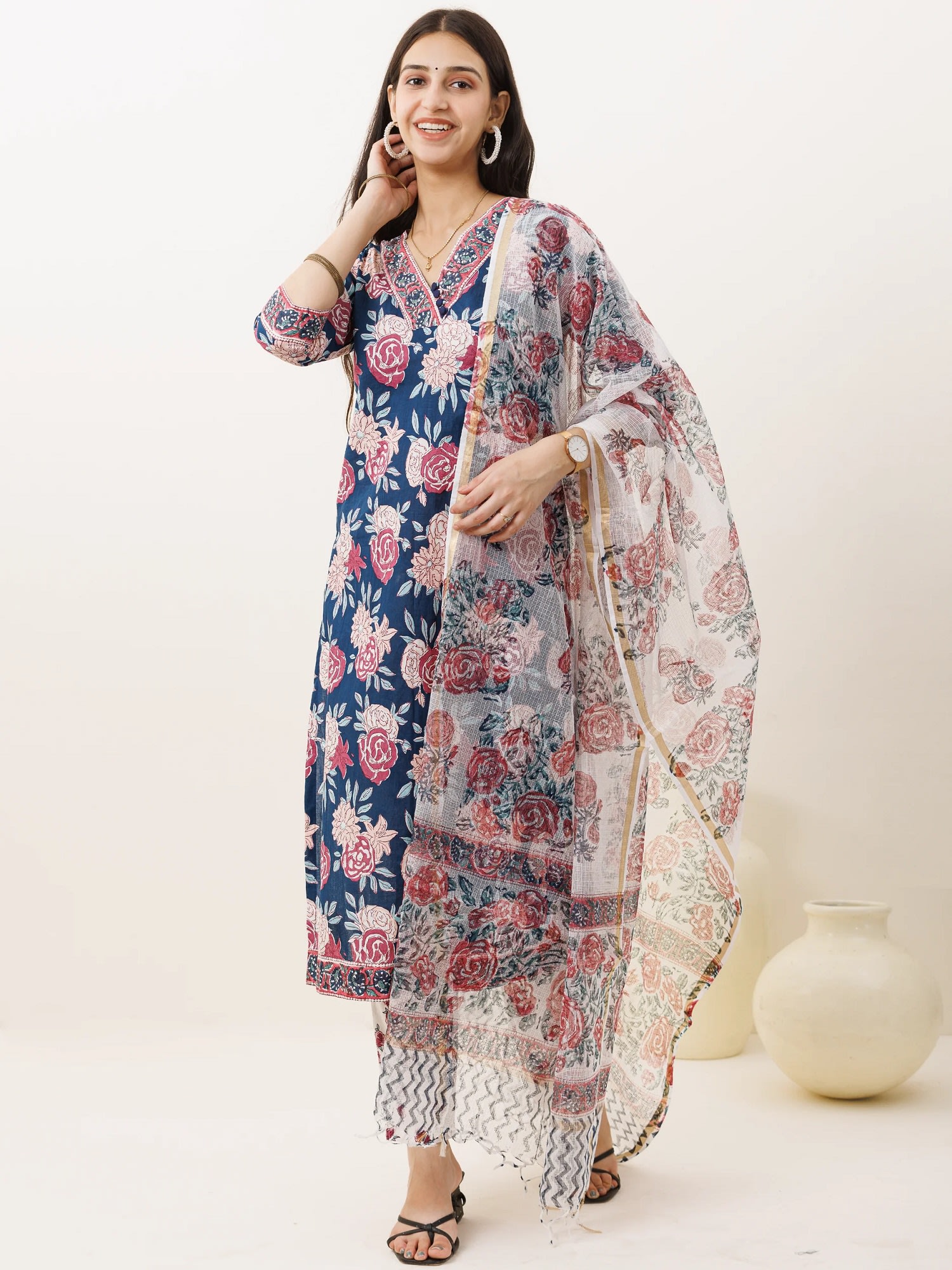 Midnight Rose Viscose Floral Salwar Set (RDSS-22)