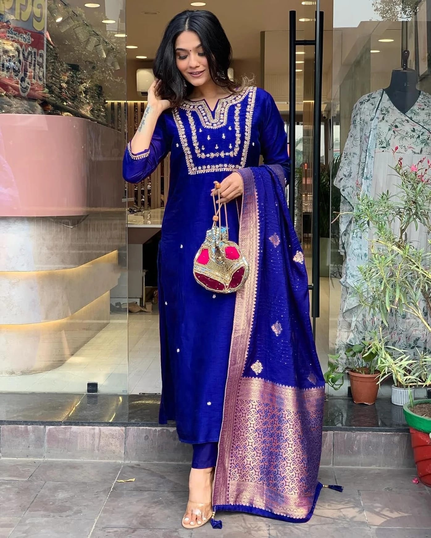 Royal Sapphire Silk Salwar Set (RDSS-42)