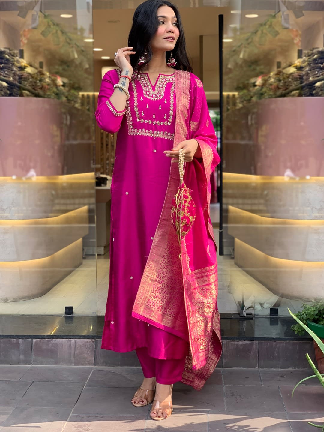 Fuchsia Royale Silk Salwar Set (RDSS-43)