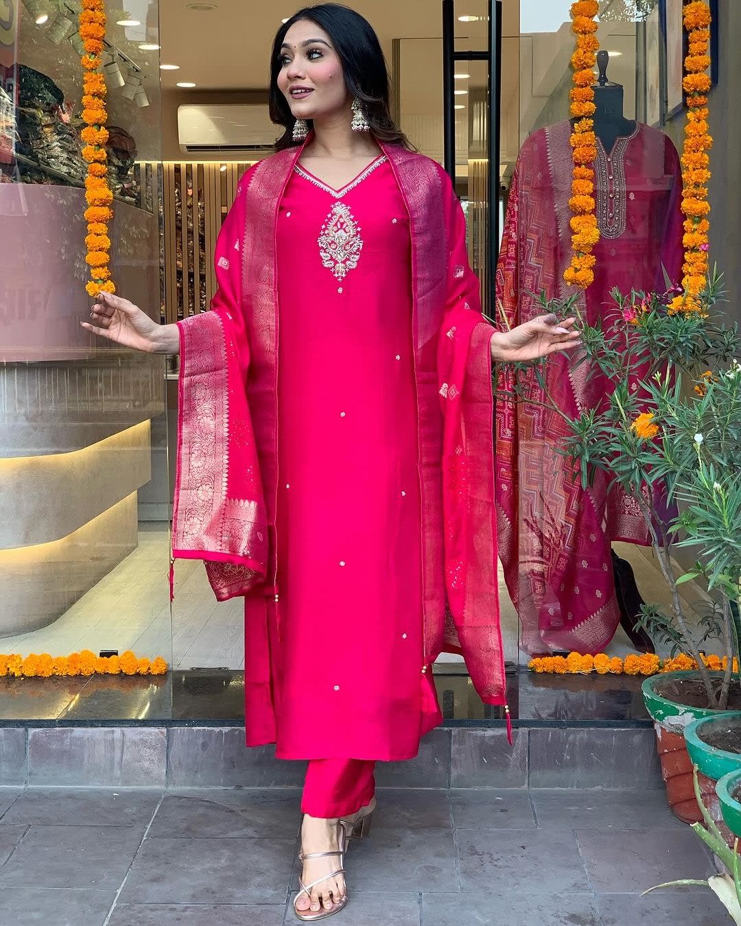 Fuchsia Elegance Silk Salwar Set (RDSS-46)