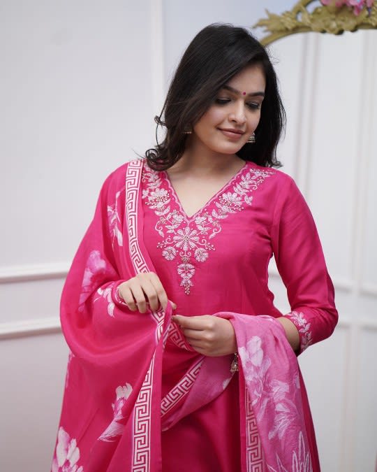 Pink Blossom Cotton Salwar Set (RDSS-47)