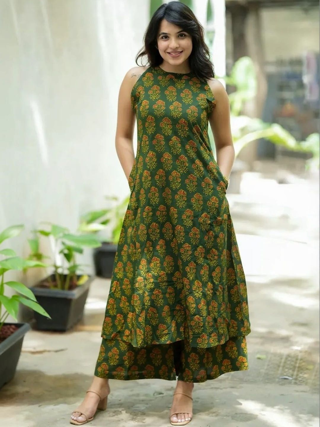 Forest Bloom Printed Viscose Co-ord Set with Pockets (RDCS-07)