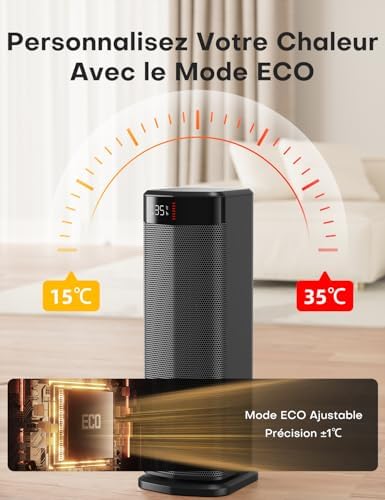 Vue 6 de Qexreed Chauffage Dappoint Oscillation