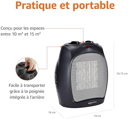 Vue 3 de Amazon Basics Radiateur Soufflant