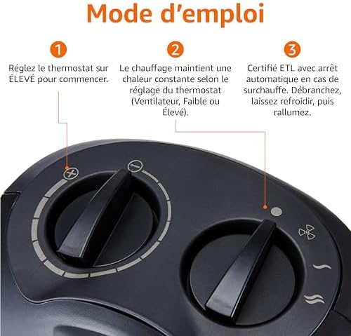 Vue 4 de Amazon Basics Radiateur Soufflant