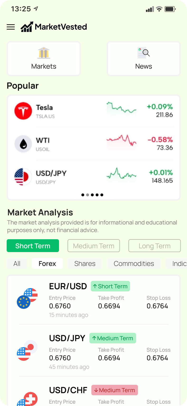 MarketVested app screenshot 2
