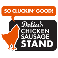 Delia's Chicken Sausage Stand Logo